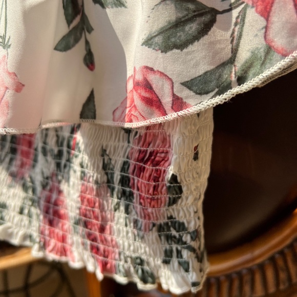 Girls Shirred Floral Tube Crop Top - Picture 5 of 14